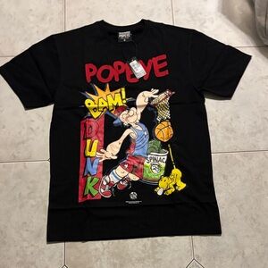 POPEYE BAM DUNK  Fly Black Tee     Black Graphic T-Shirt